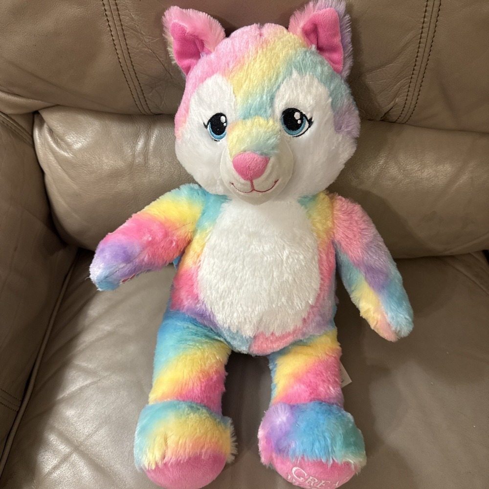 Build A Bear Rainbow Wolf Plush Limited Edition Great Wolf Lodge Exclusive GWL‎